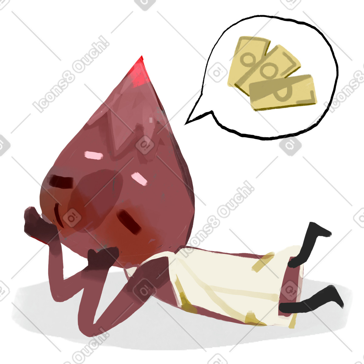 Träume von geld-Illustration im Atomic-Stil als Download in PNG, SVG