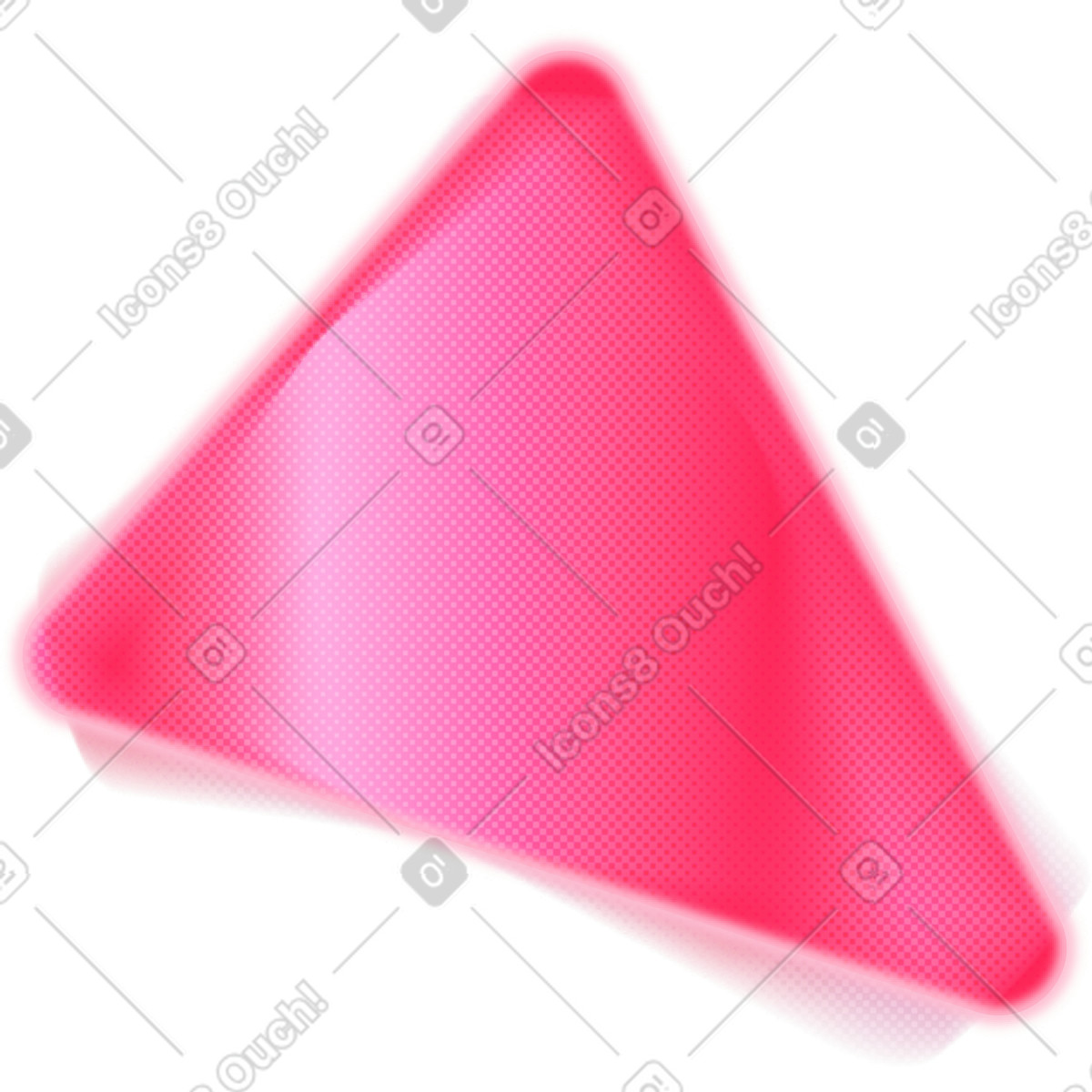 Ilustração de Triângulo vermelho difuso com textura meio-tom em no estilo Burst para baixar em PNG, SVG