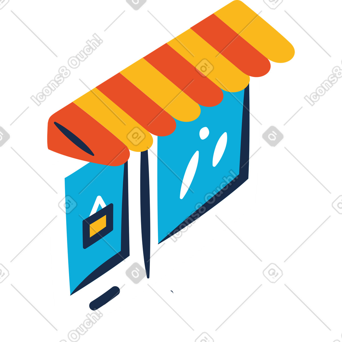Illustration Entrée du magasin dans le style Flame à télécharger aux formats PNG, SVG