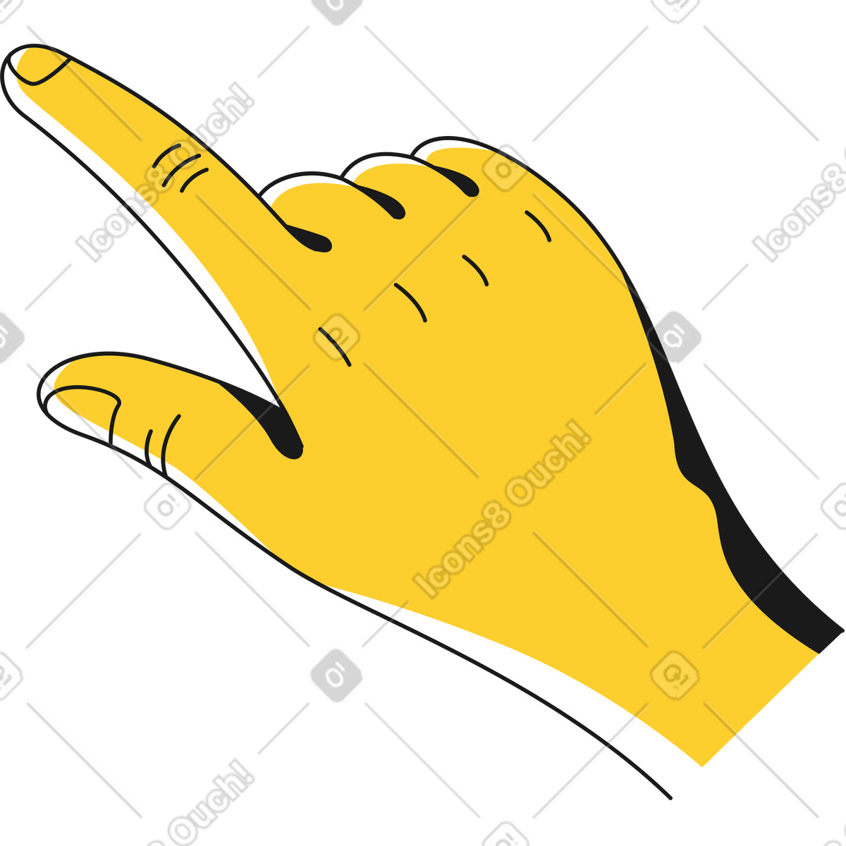Ilustración Mano derecha en estilo Taxi a descargar en PNG y SVG