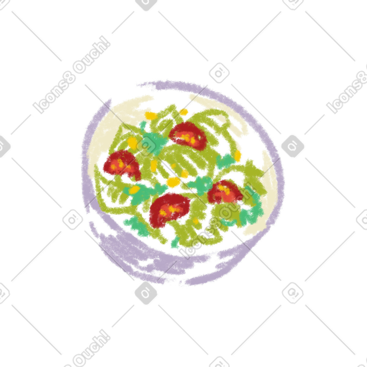 Salad bowl illustrazione in stile Sketchbook scarica in PNG, SVG