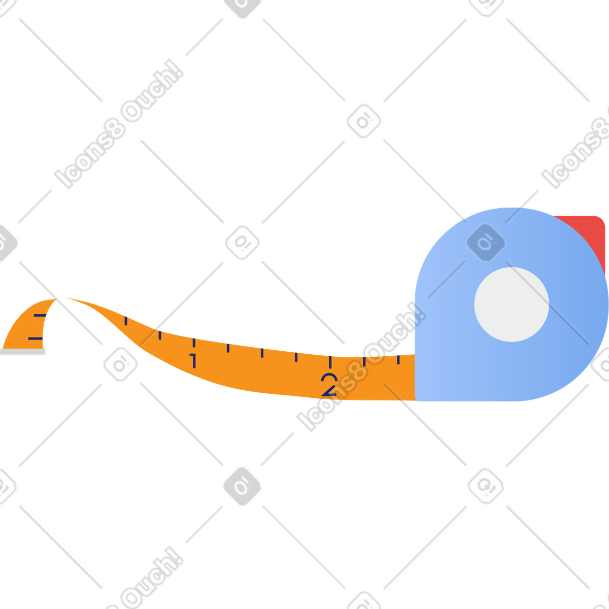Tape measure illustration in Clip style download in PNG, SVG