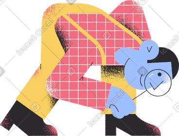 Man with magnifier PNG, SVG
