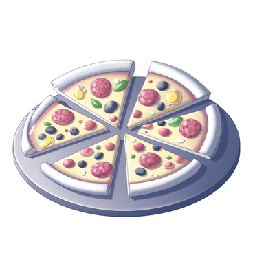 A model of a world landmark constructed entirely from pizza slices and various toppings. The base consists of several large pizza slices arranged in a circular pattern, resembling the shape of the landmark. Each slice features a diverse array of toppings, such as pepperoni, olives, bell peppers, and mushrooms, meticulously placed to form the details of the structure. The pizza crust is golden brown and has a textured surface, mimicking the architectural features of the landmark. There are additional embellishments made from cheese and sauces to enhance the realism of the design. The overall presentation is vibrant and detailed, showcasing the creativity of using food to reconstruct a famous site.