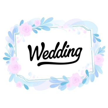 A wedding invitation is placed on a soft, textured surface. The invitation features an intricate border embellished with various delicate flowers in soft pastel colors. The flowers, including roses and lilies, intertwine gracefully along the edges of the invitation. The center of the invitation displays elegant calligraphy written in fluid, cursive letters, spelling out the details of the wedding. Each letter is accentuated by gentle swirls and flourishes that complement the floral design. The overall composition radiates a sense of romance and sophistication, inviting the viewer into a special celebration.