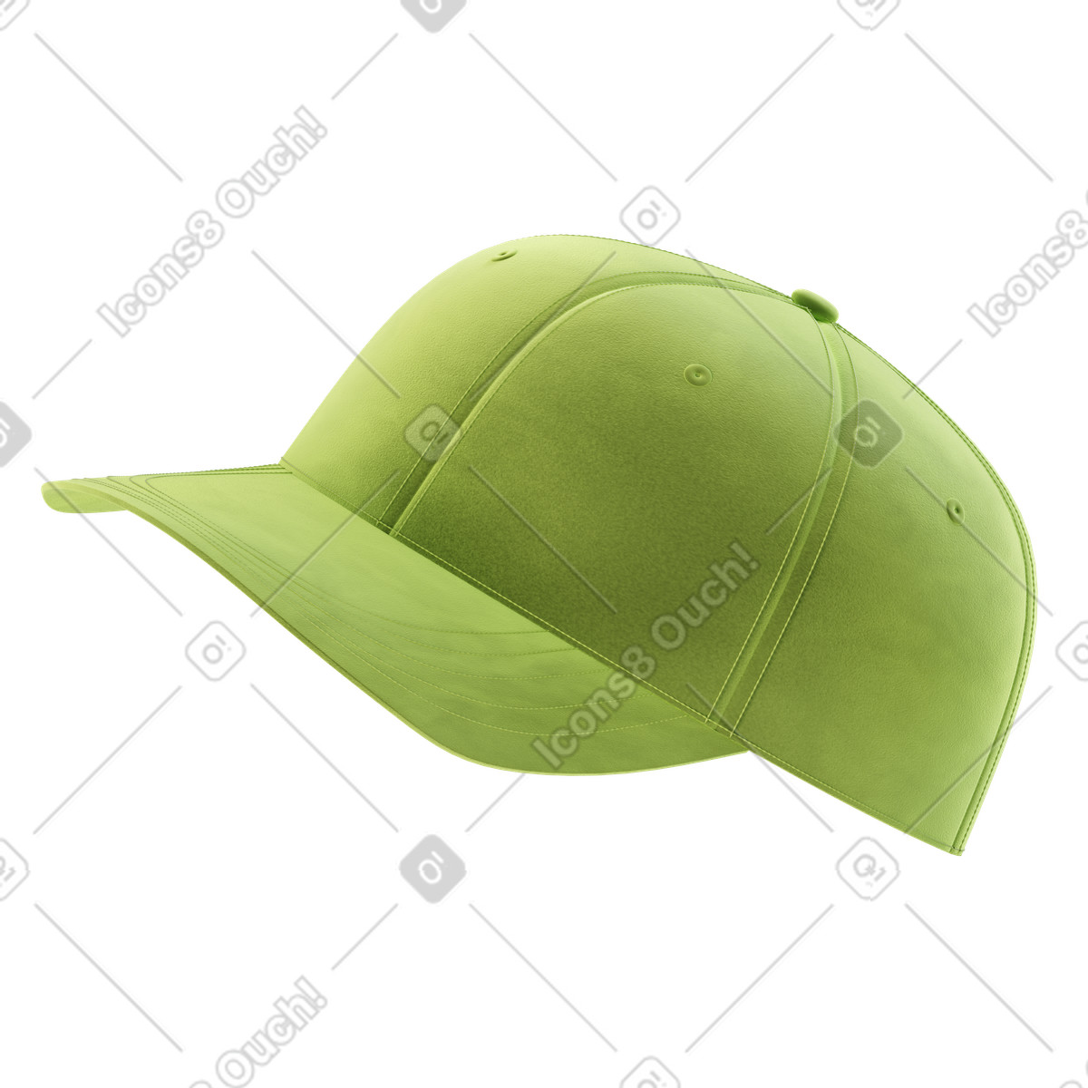 Ilustración Green baseball cap en estilo 3D Modern a descargar en PNG y SVG