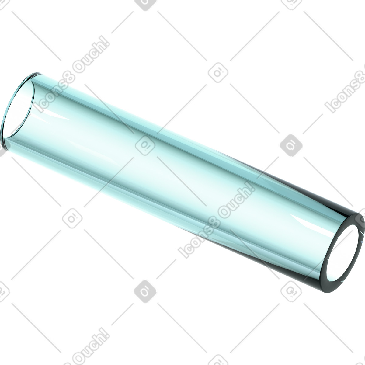 下载 3D Glassy 风格的 Monochrome glass pipe 插画，支持 PNG、SVG 格式