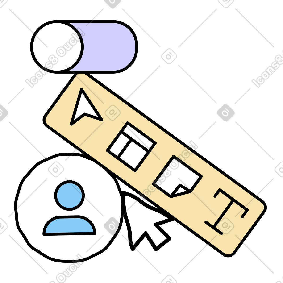 Ux-design-Illustration im Notes-Stil als Download in PNG, SVG