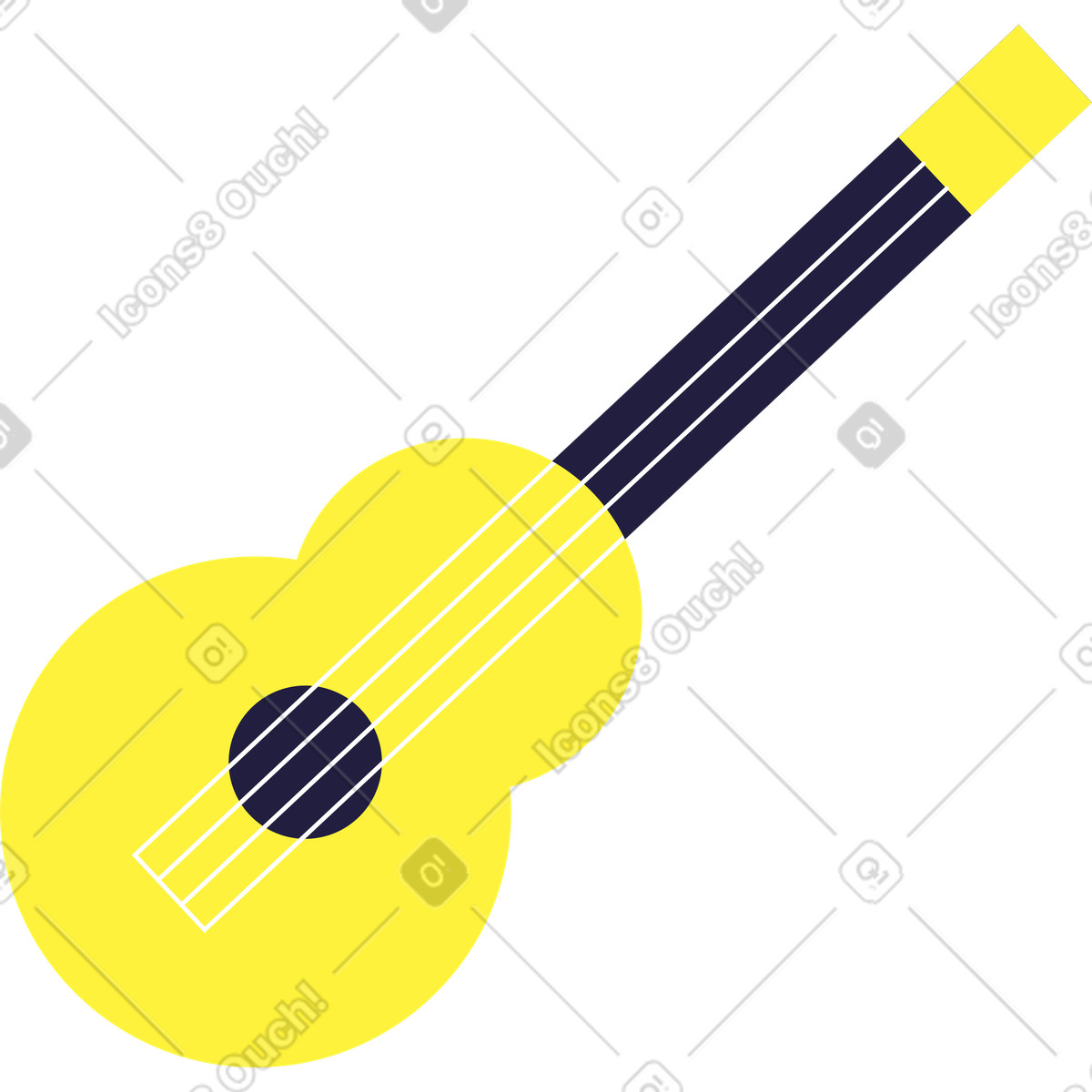 Chitarra illustrazione in stile Mellow scarica in PNG, SVG