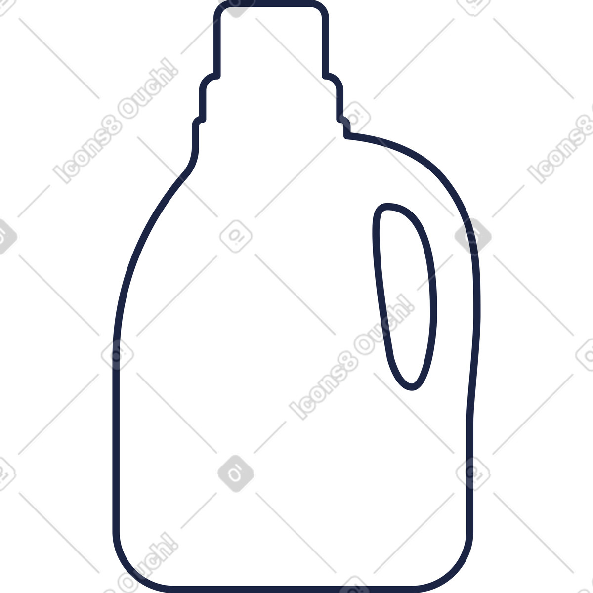 Bottiglia bianca illustrazione in stile Urban Line scarica in PNG, SVG