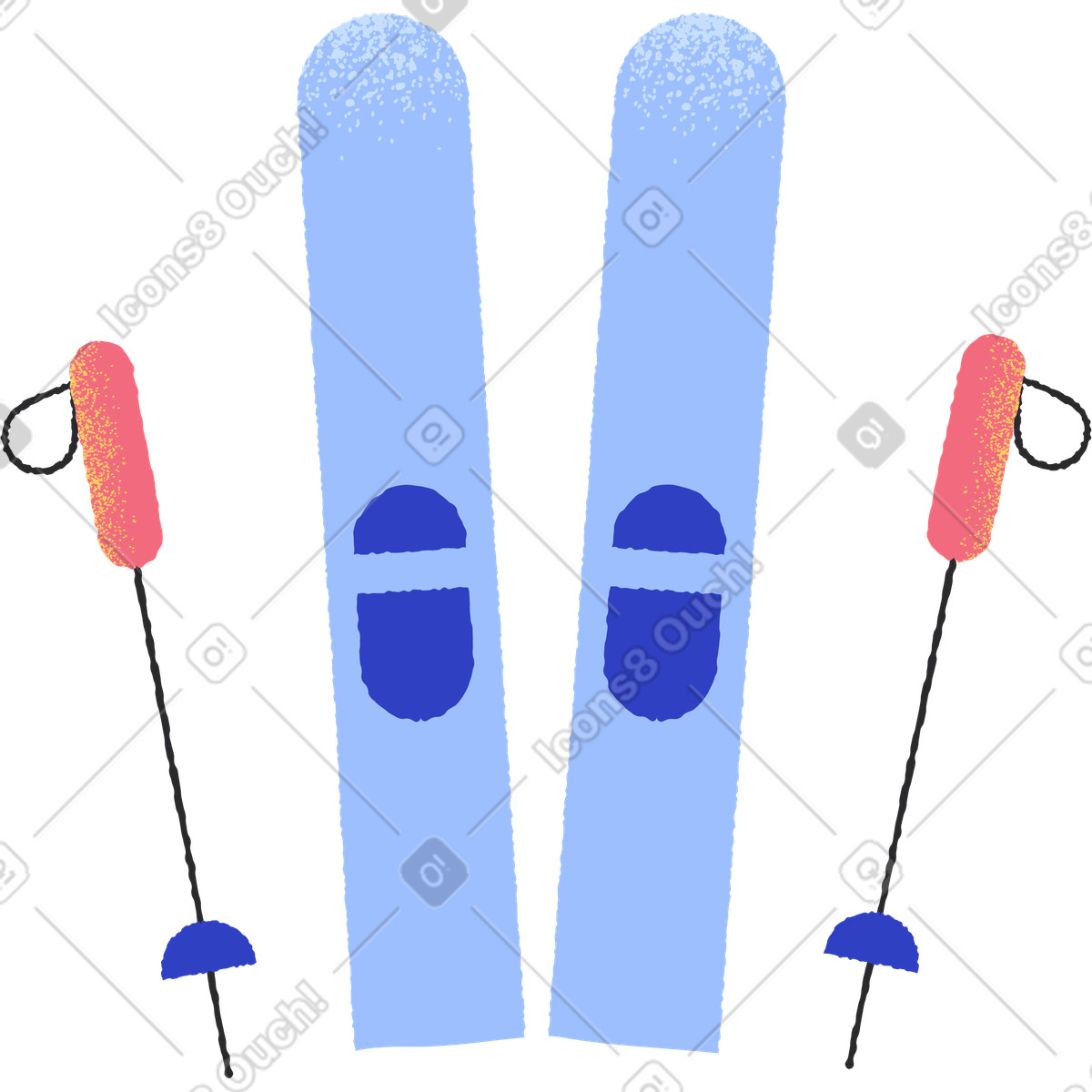Ilustração de Esqui em no estilo Pablo para baixar em PNG, SVG
