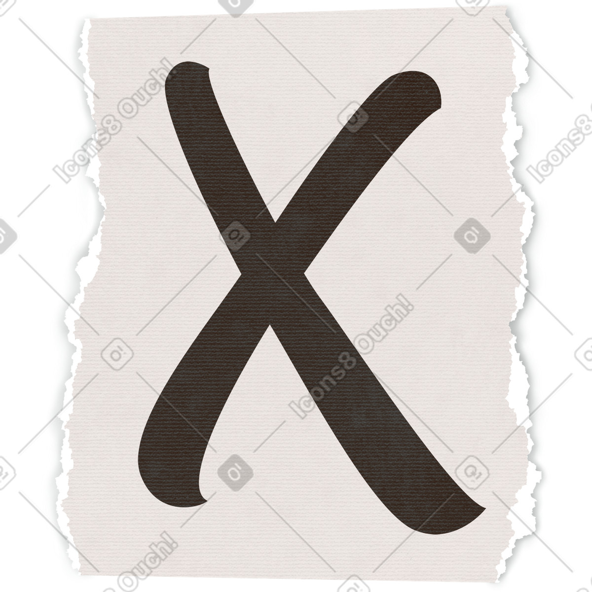 Иллюстрация Collage lowercase letter x в стиле Paper Cut — скачать в форматах PNG, SVG