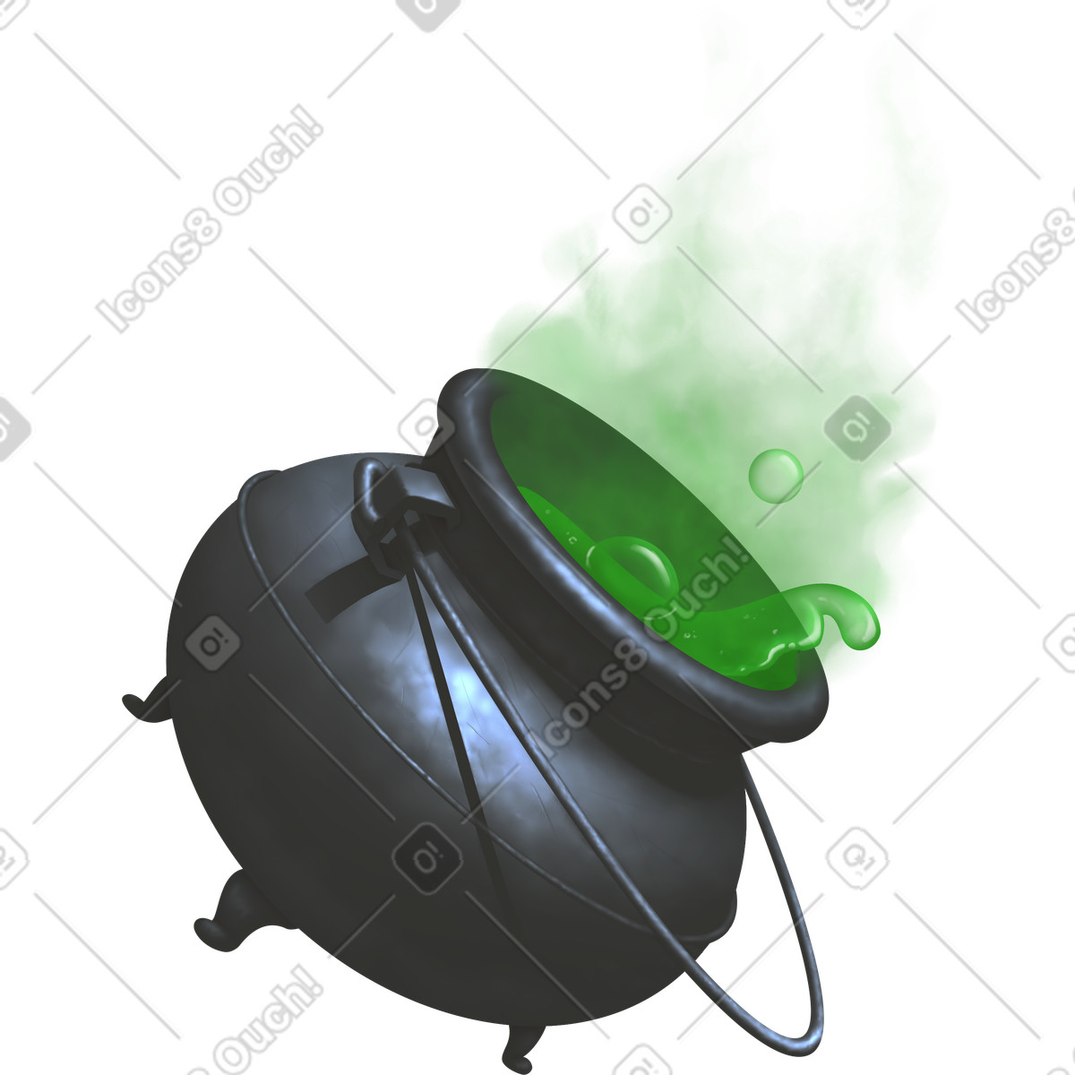 Cauldron with bubbling potion illustration in Props style download in PNG, SVG