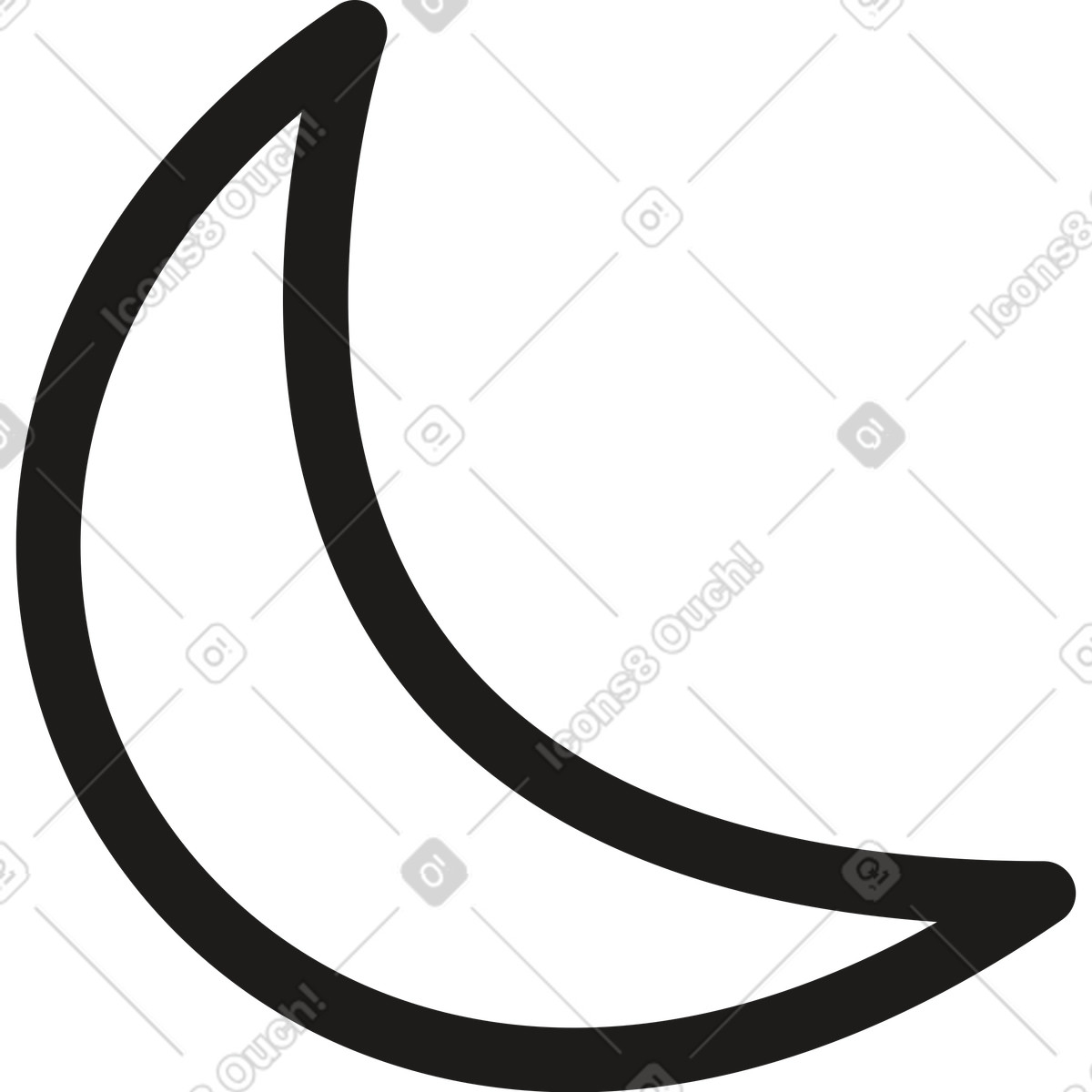 Moon illustration in Moji style download in PNG, SVG