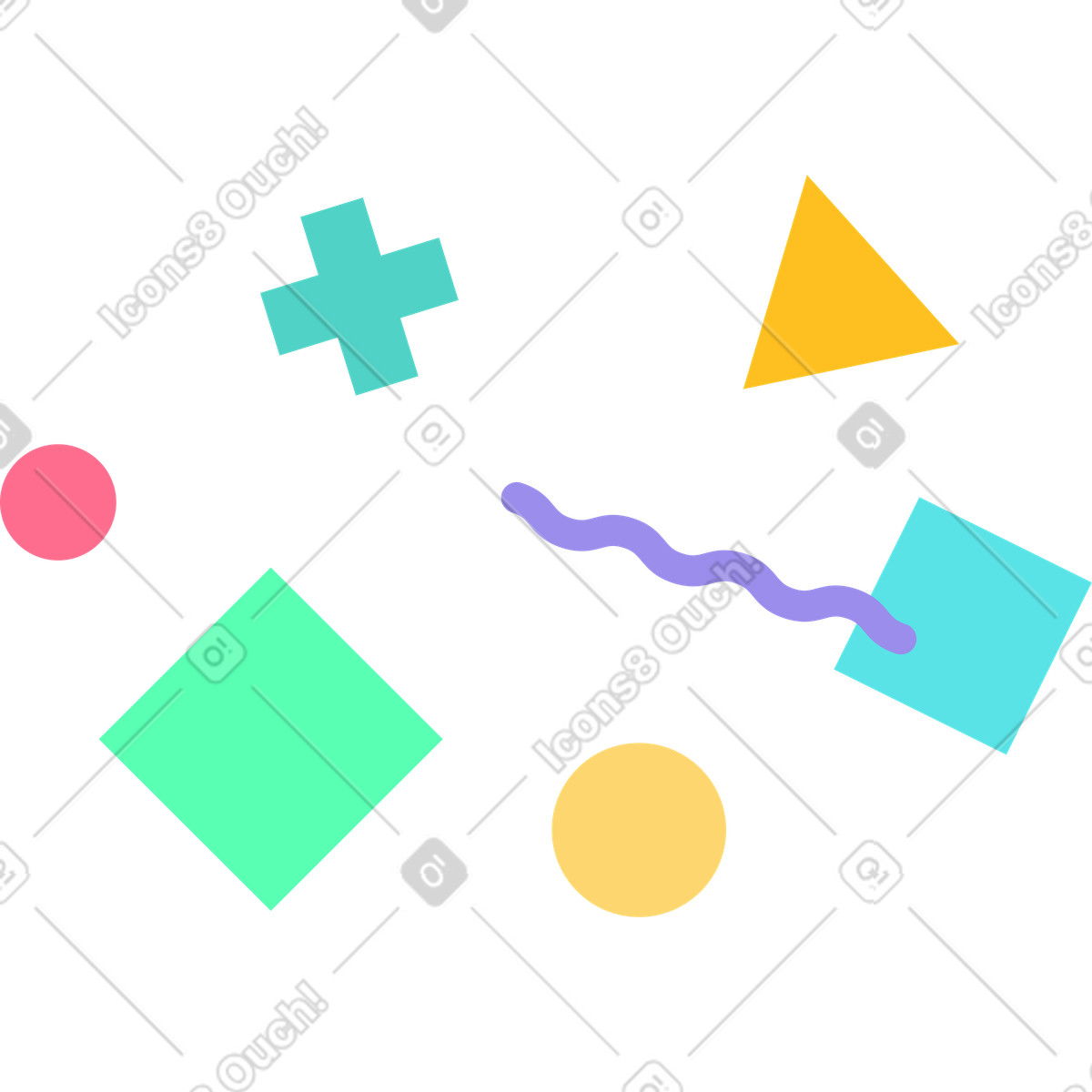Figure astratte illustrazione in stile Bright scarica in PNG, SVG