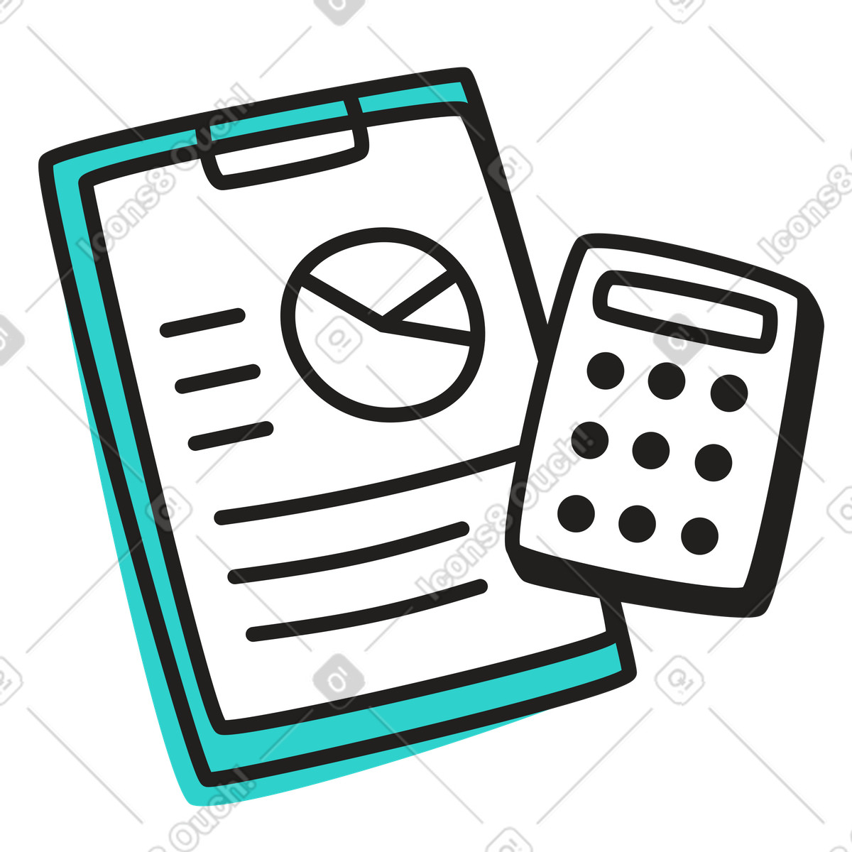 Analyzing and calculating data illustration in Little style download in PNG, SVG
