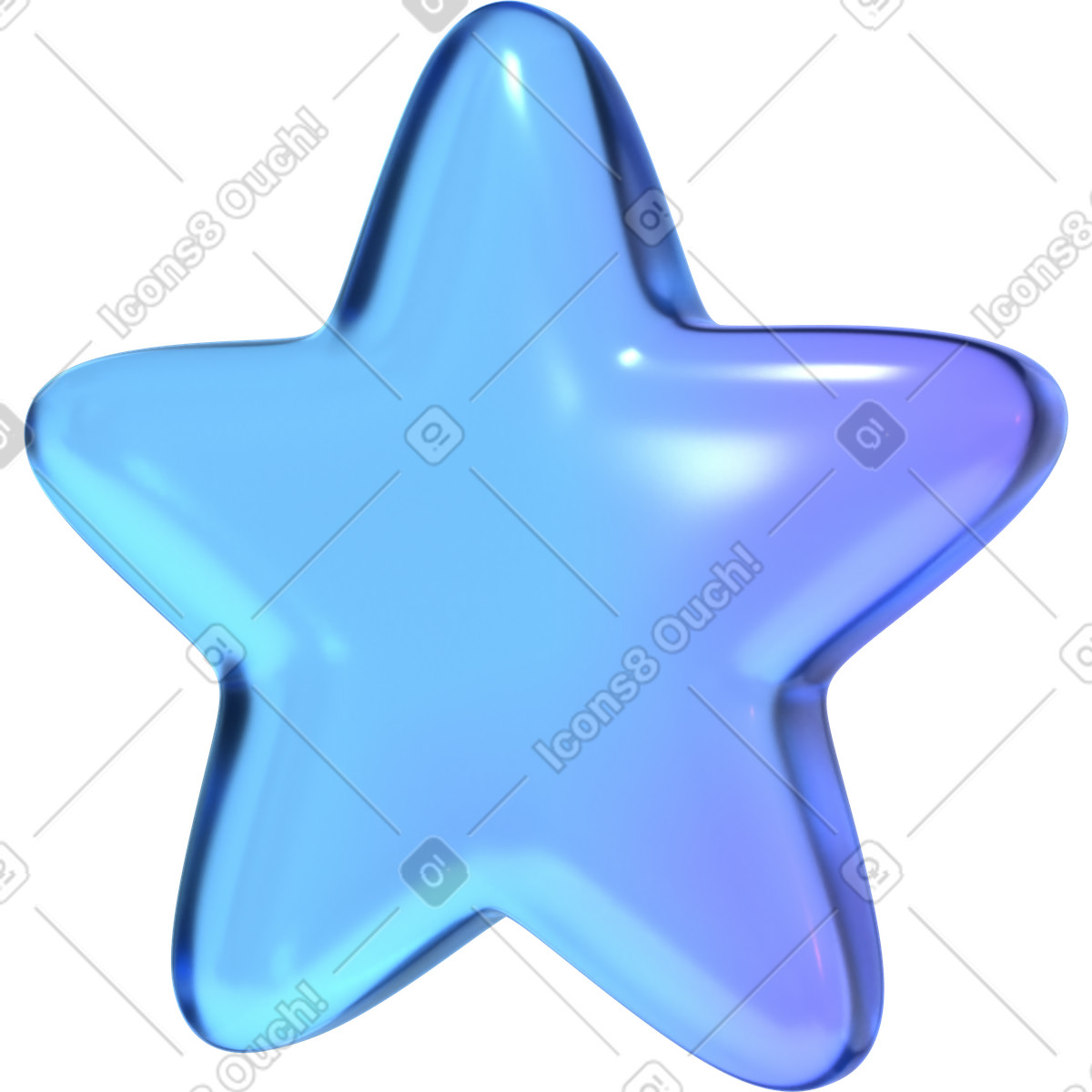 Glossy star animierte Illustration im 3D Glassy-Stil als Download in GIF, Lottie (JSON), AE