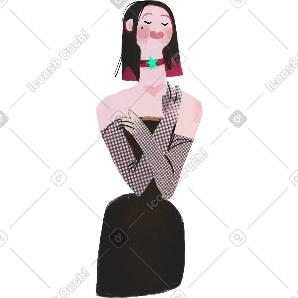 Ilustración Madame loves herself en estilo Fabulous a descargar en PNG y SVG