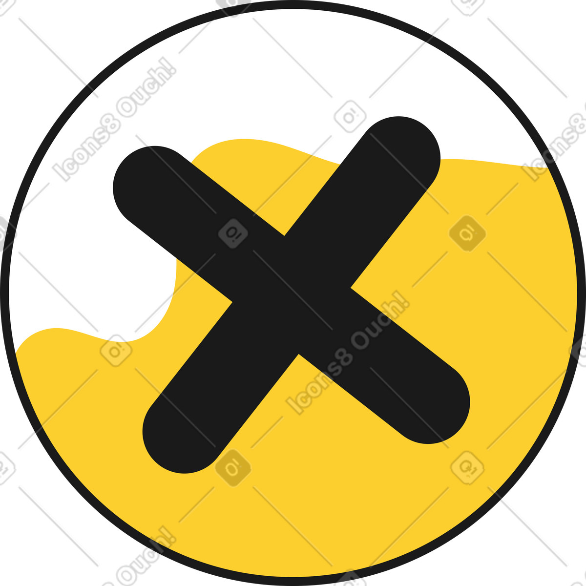 Ilustração de Cross in a circle symbol em no estilo Taxi para baixar em PNG, SVG