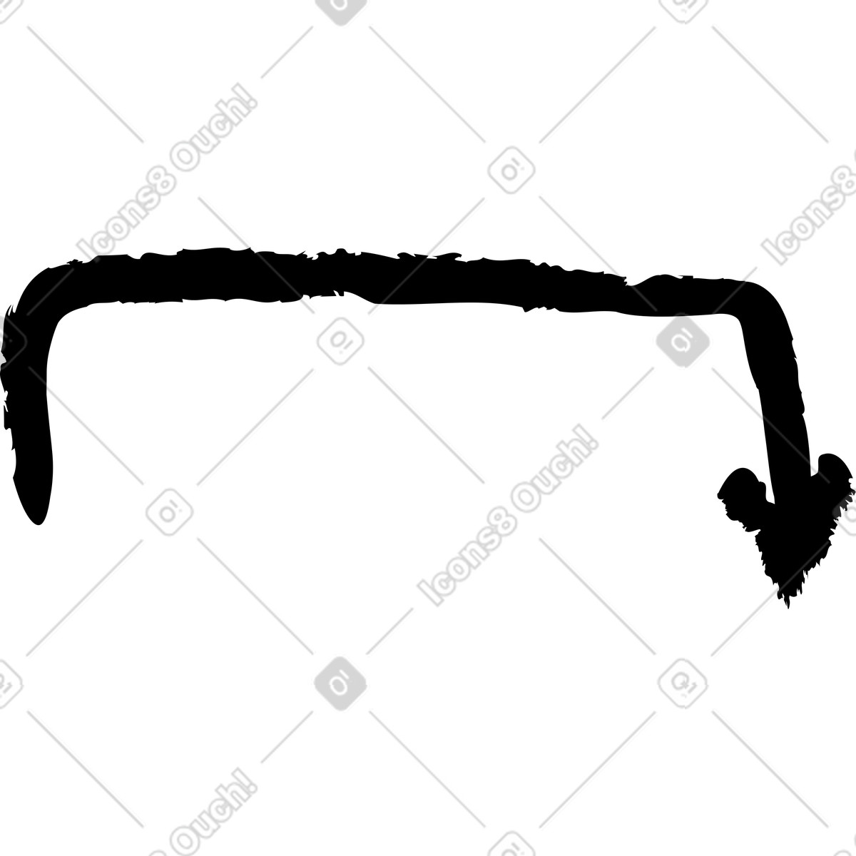 Charcoal arrow down illustration in Twirl style download in PNG, SVG