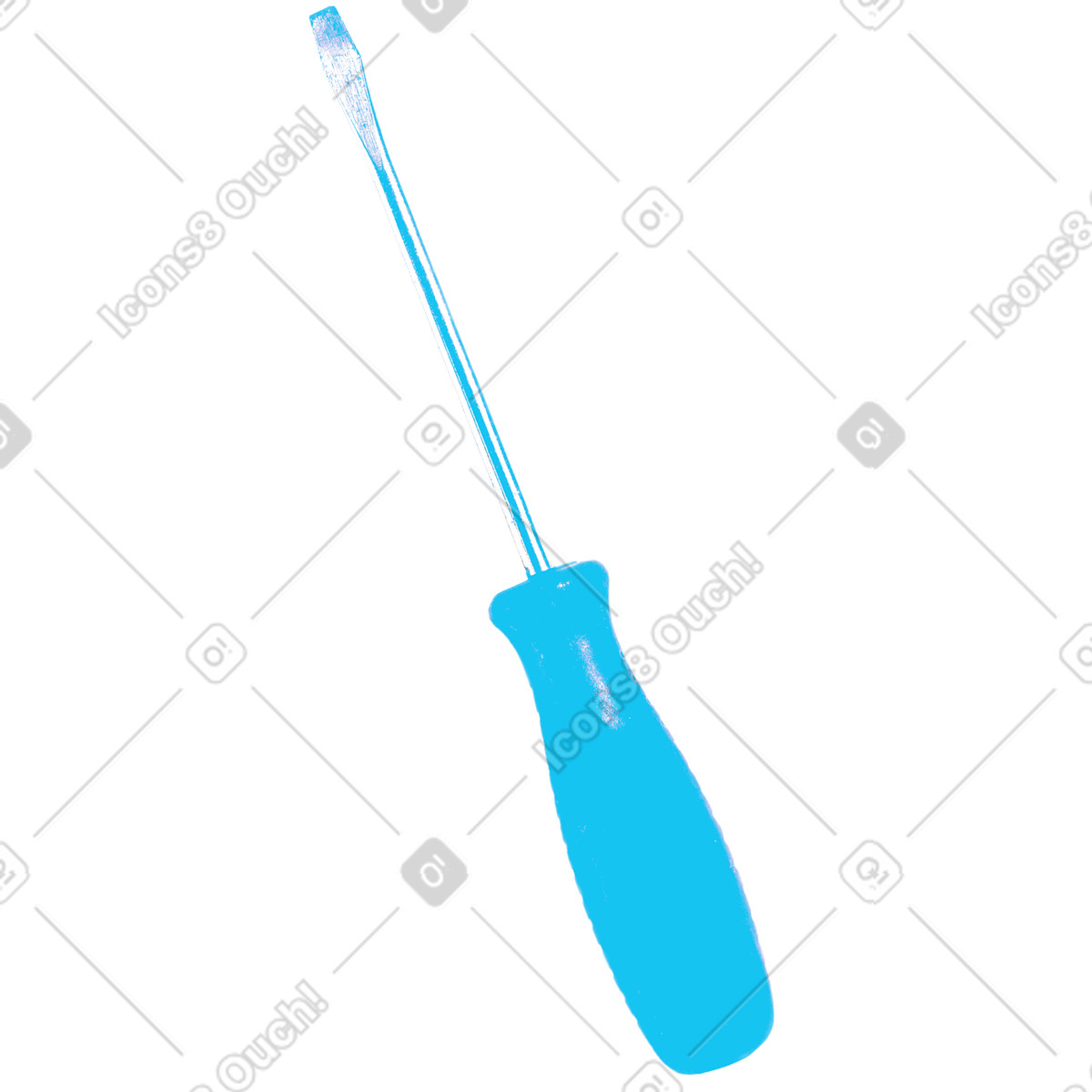 Cacciavite blu illustrazione in stile Print scarica in PNG, SVG