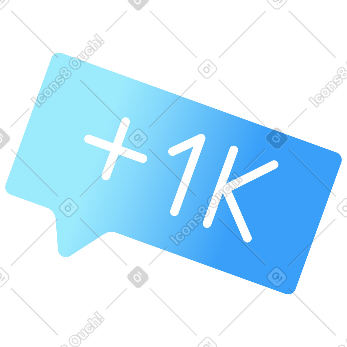 Bubble with the number of subscribers illustration in Airy style download in PNG, SVG