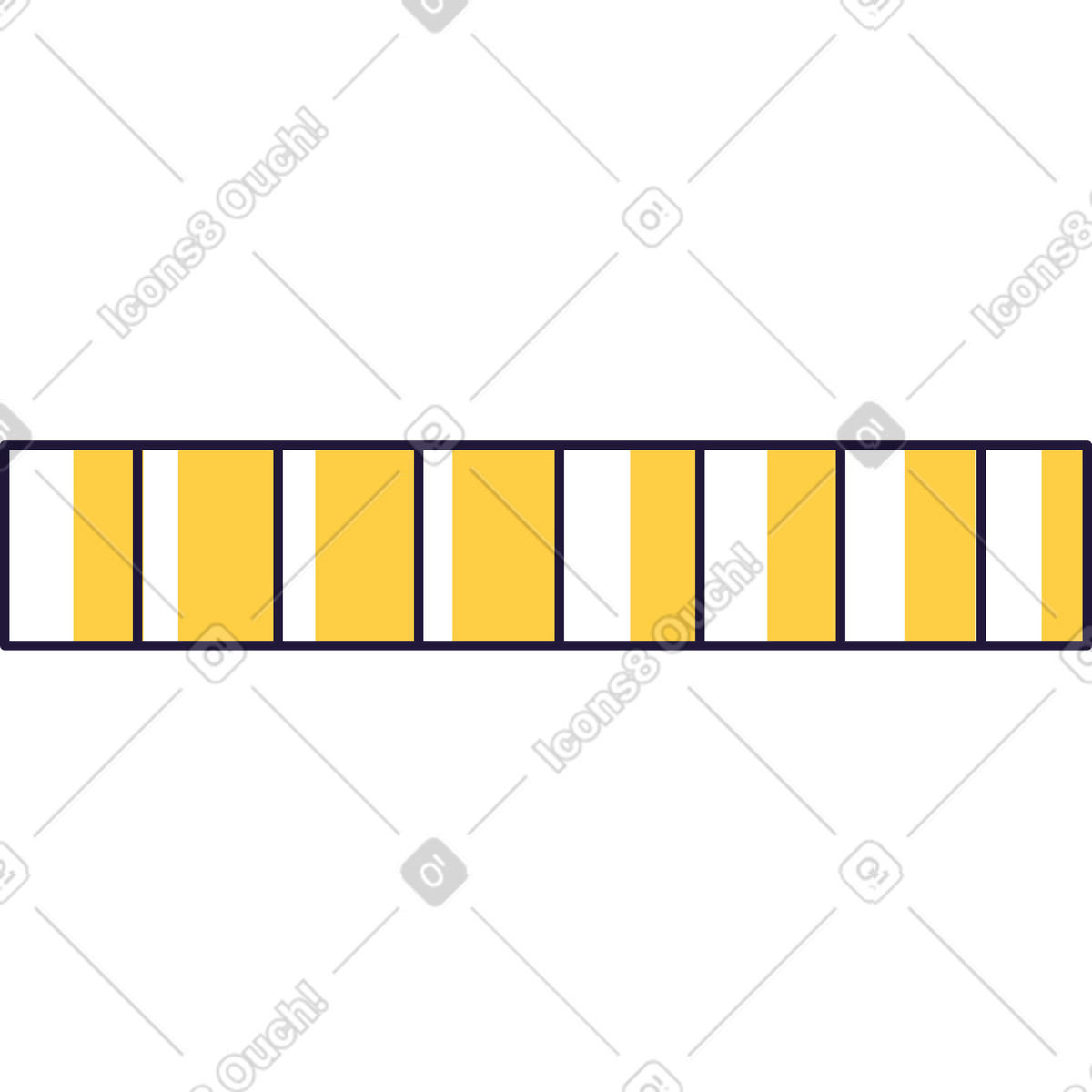 Metal coin edge reference strip with alternating raised and recessed bars illustration in Conifer style download in PNG, SVG