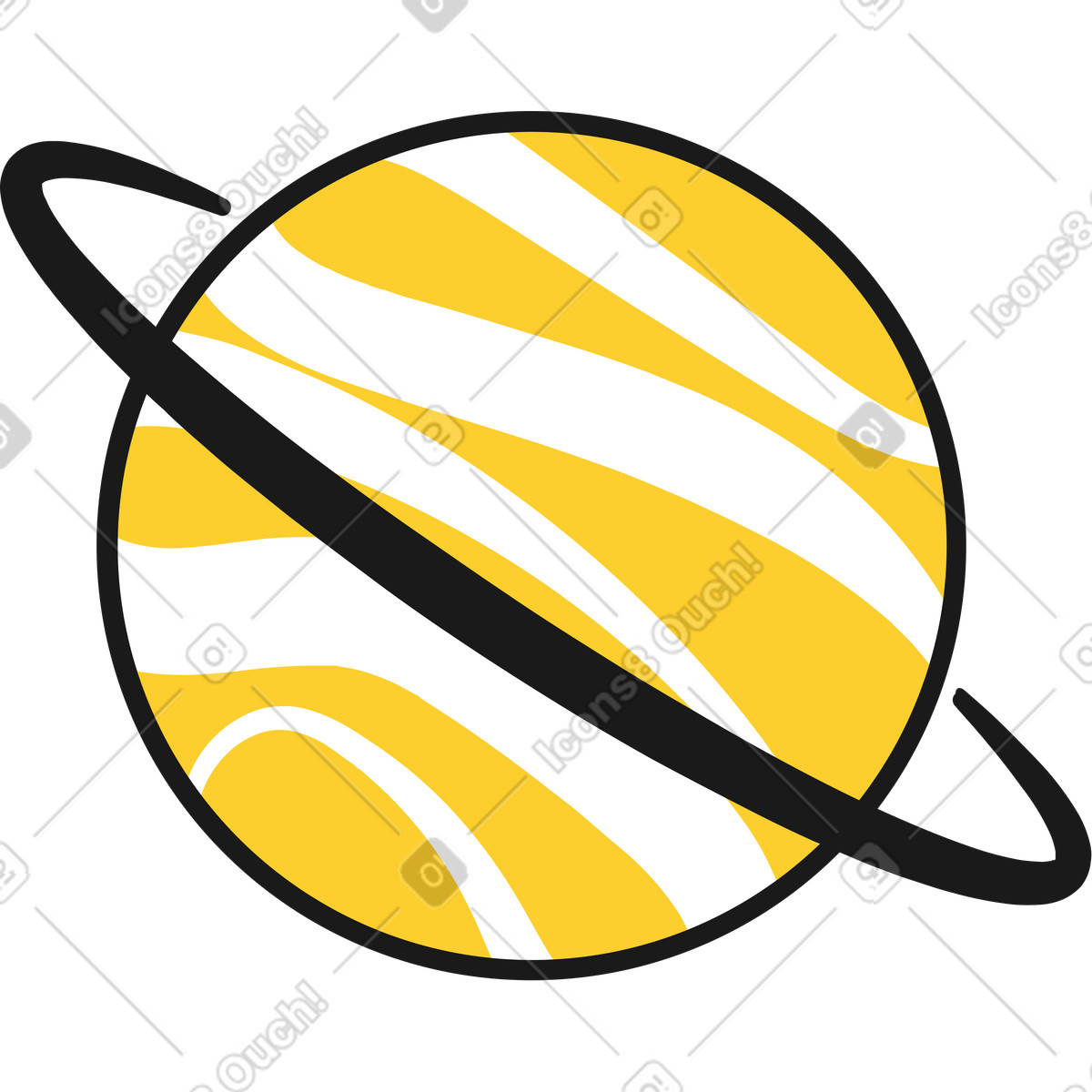 Planet-Illustration im Taxi-Stil als Download in PNG, SVG