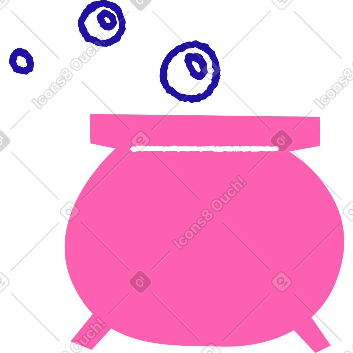 Witch's cauldron with bubbles illustration in Whimsy style download in PNG, SVG
