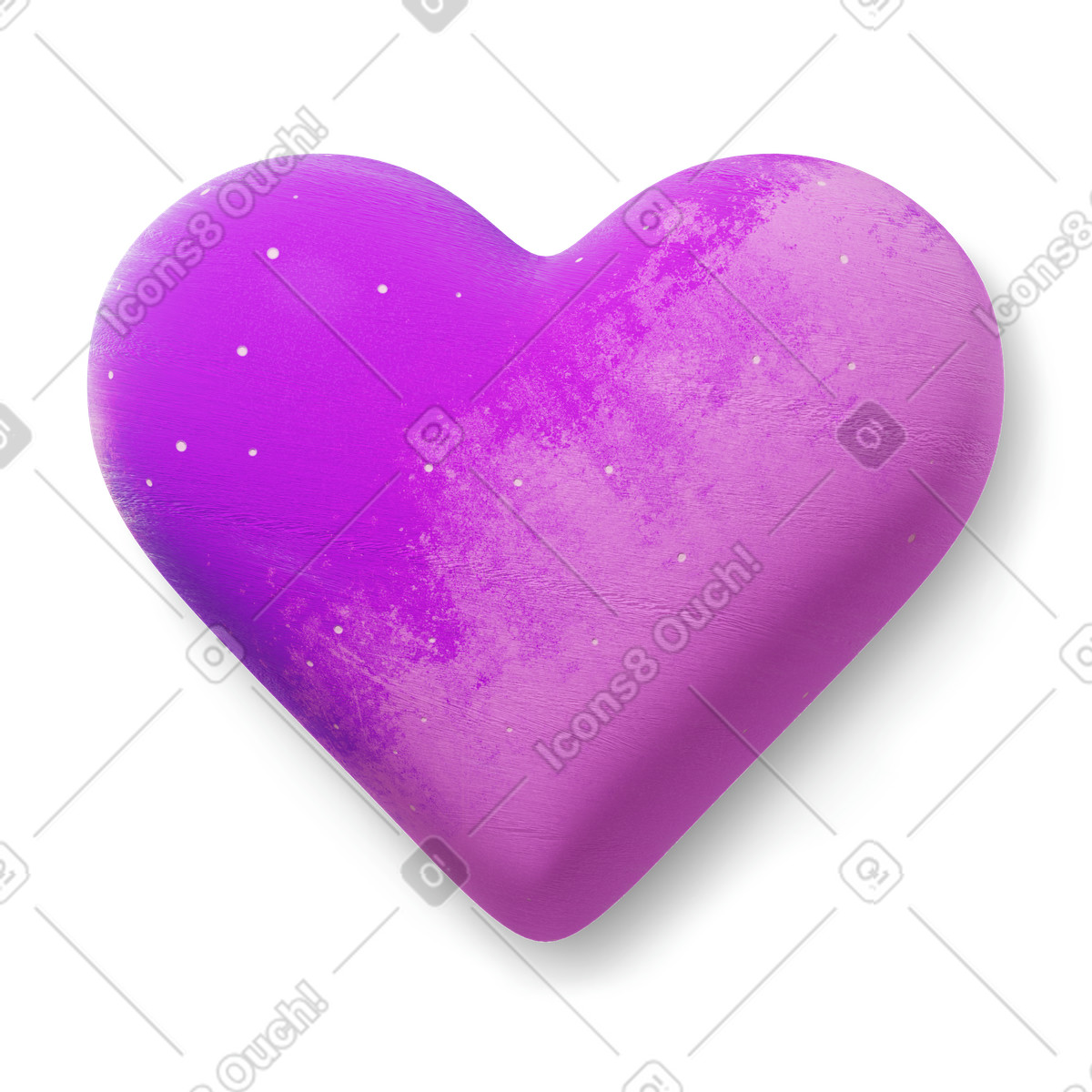 Purple Heart illustration in 3D Microsoft Fluent style download in PNG, SVG
