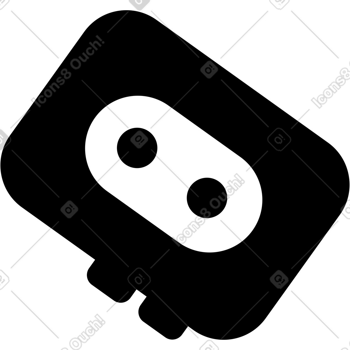 Portable cassette player illustration in Transistor style download in PNG, SVG