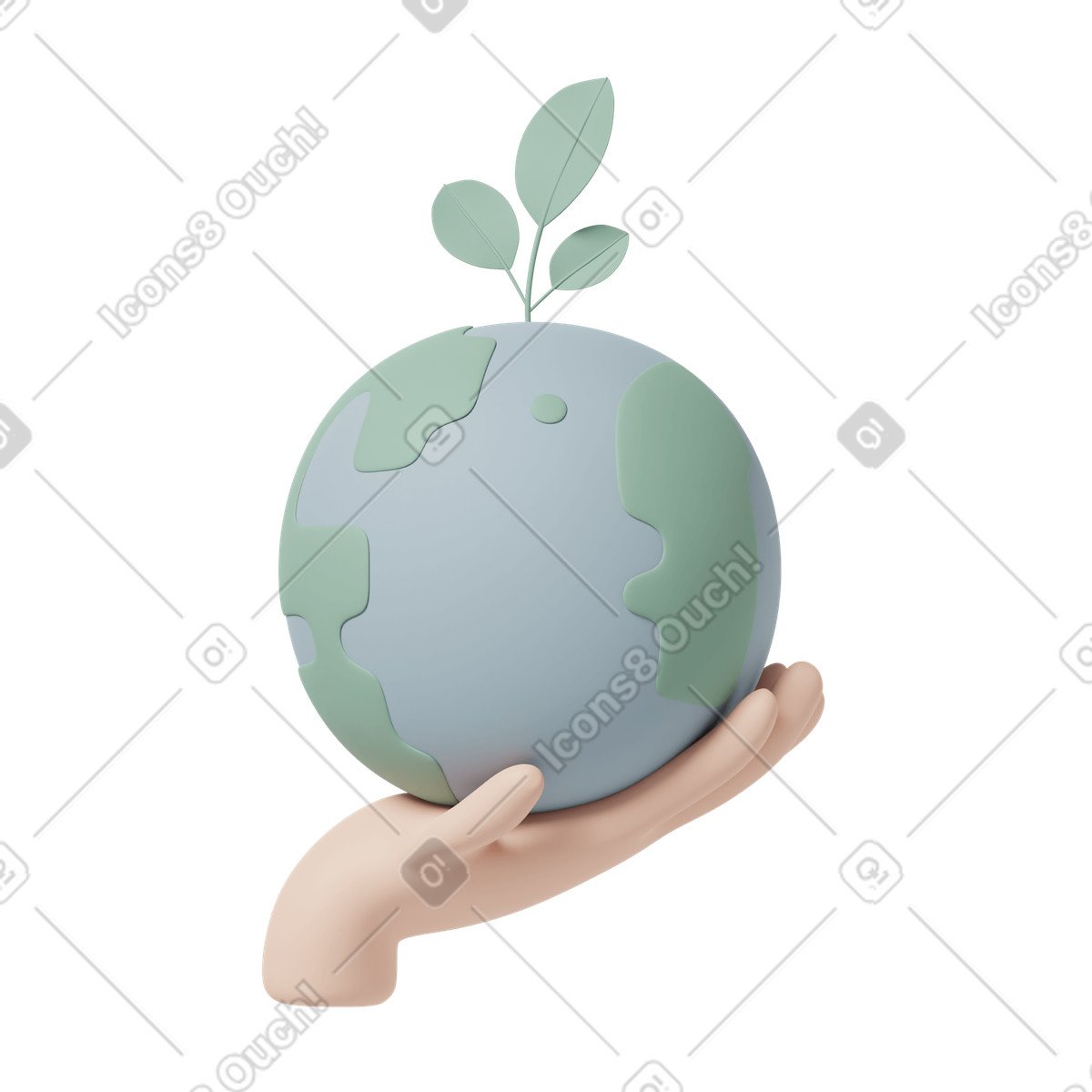 Ecology earth illustration in 3D Casual life style download in PNG, SVG