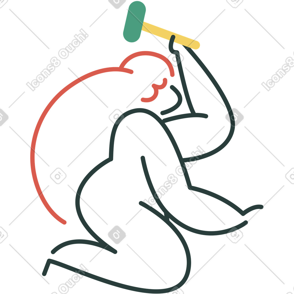 Ilustración Niña en estilo Macaroni a descargar en PNG y SVG