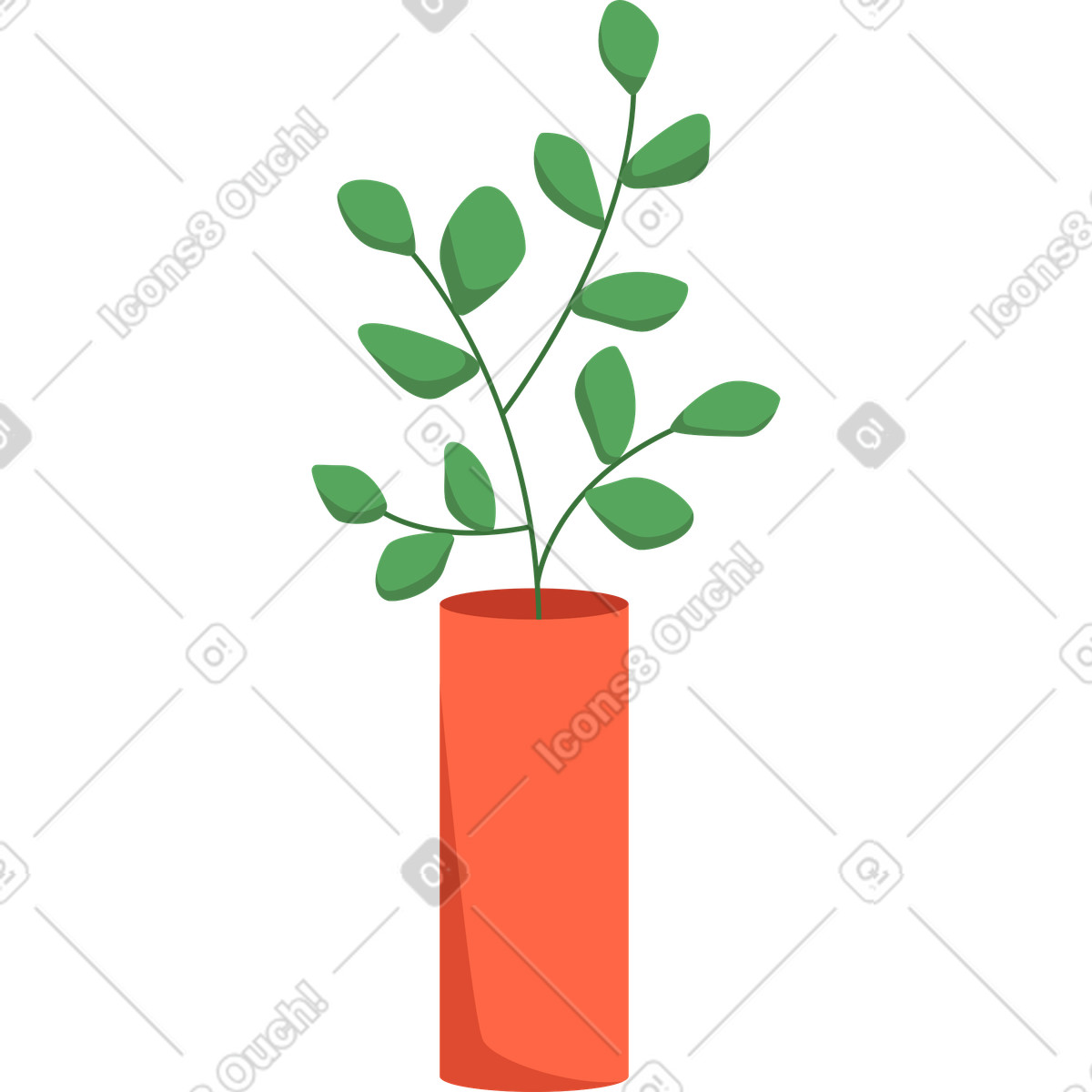 Fiori nel vaso illustrazione in stile Social scarica in PNG, SVG