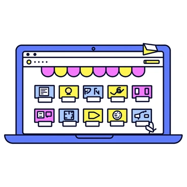 A vibrant online storefront featuring multiple sections displaying various digital products. The storefront includes colorful banners that highlight different categories such as e-books, software, and online courses. Each digital product is represented by an icon or thumbnail image, clearly showing its unique design. The layout is user-friendly, with clearly labeled buttons for navigation. There are also promotional tags indicating discounts or special offers on some products. The overall atmosphere is lively and inviting, encouraging visitors to explore the available digital offerings.