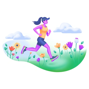 A runner sprinting through a field of wildflowers in new balance shoes