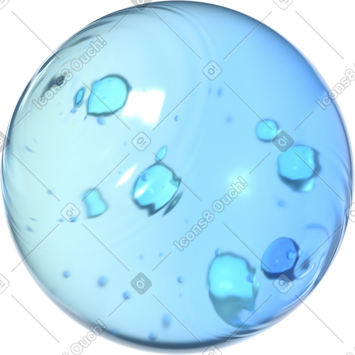 GIF, Lottie(JSON), AE Rain bubble 애니메이션 일러스트레이션