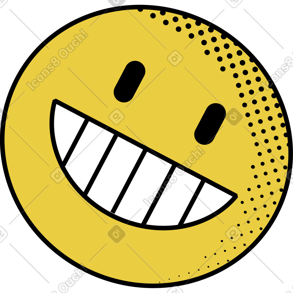 Memphis スタイルの Laughing smiley face のイラストをPNG、SVG形式でダウンロード