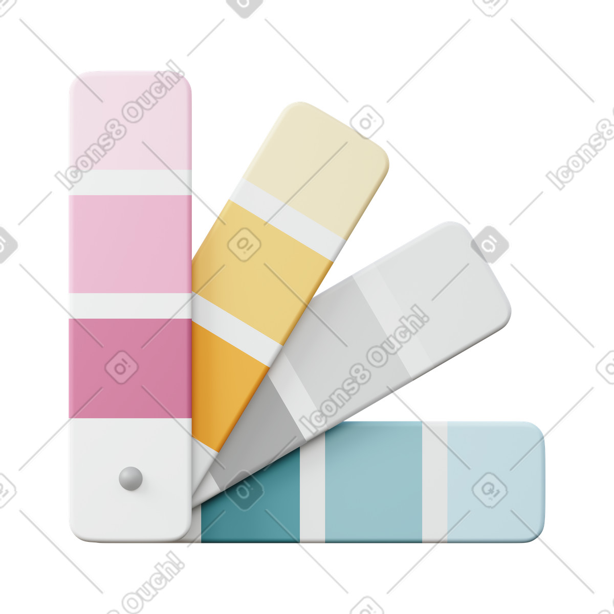 Farbpalette-Illustration im 3D Sugary-Stil als Download in PNG, SVG