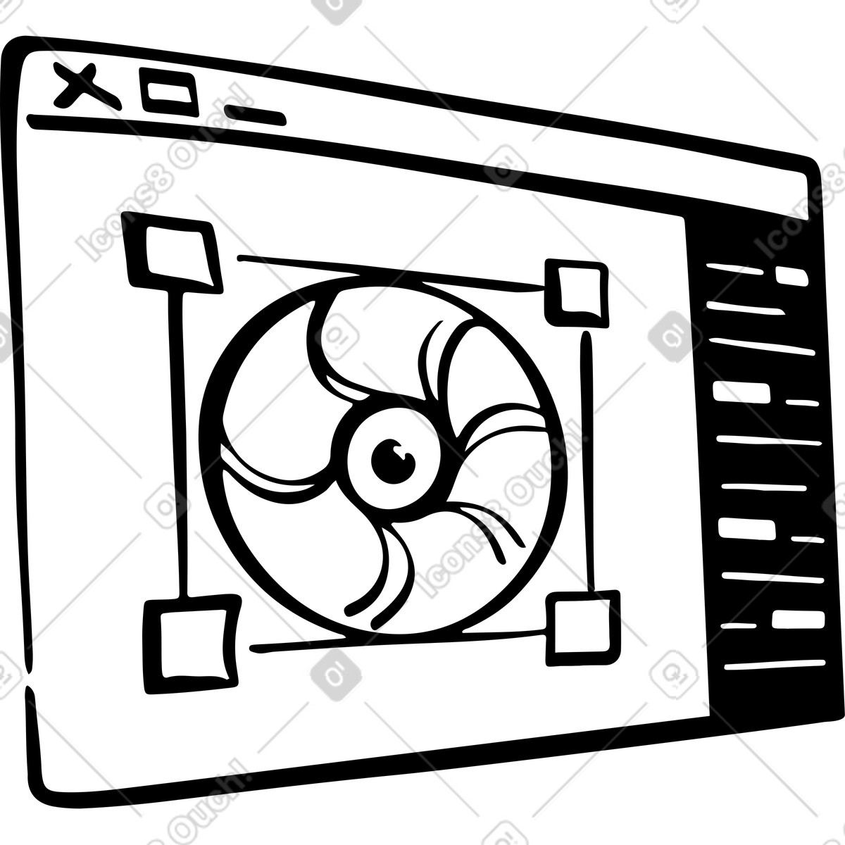 3d printing program window illustration in Line style download in PNG, SVG