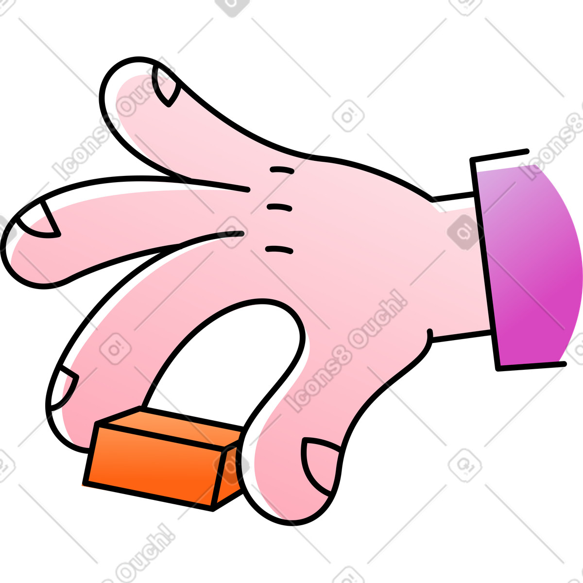 Hand with briсk illustration in Pocus style download in PNG, SVG
