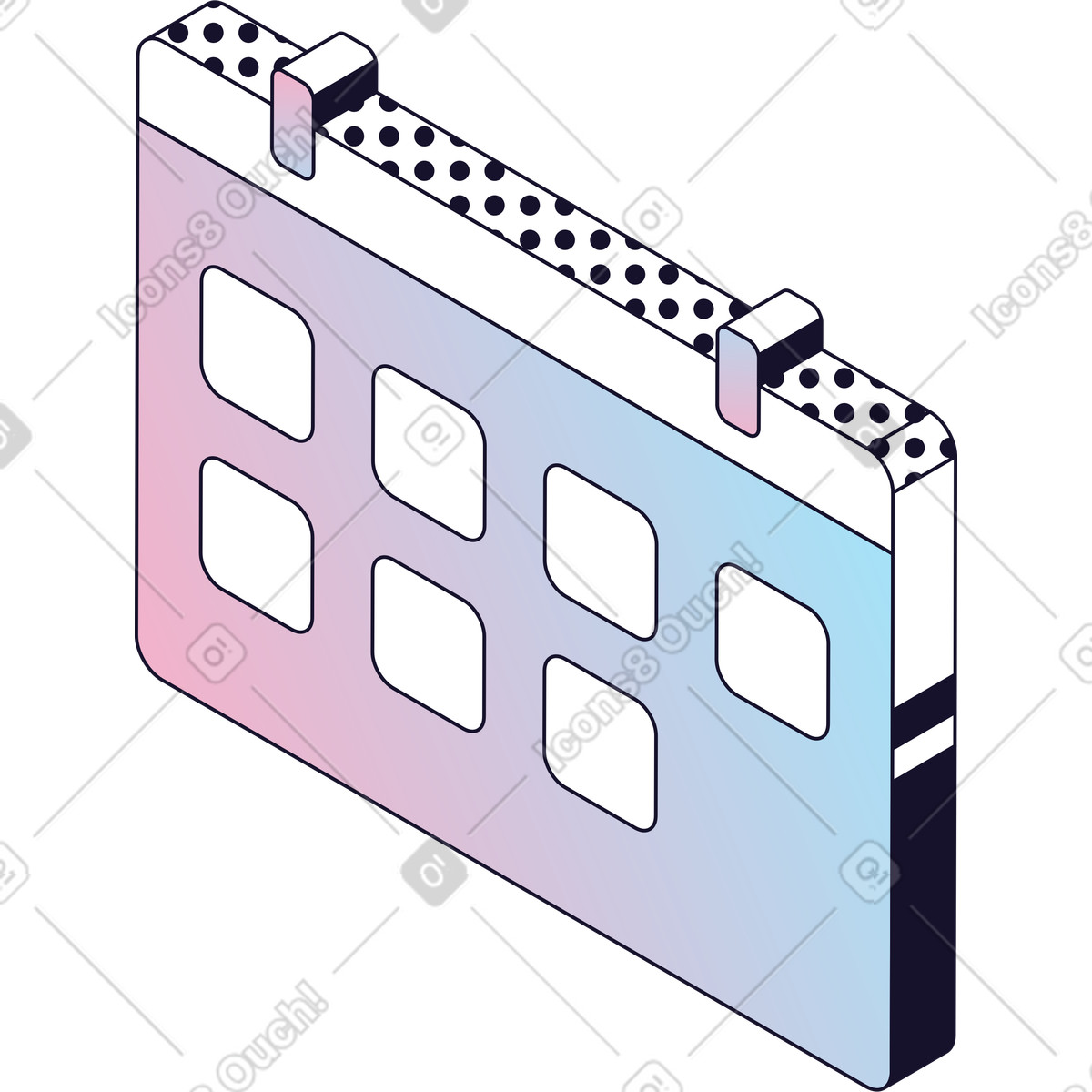 Ilustração de Calendário em no estilo Node para baixar em PNG, SVG