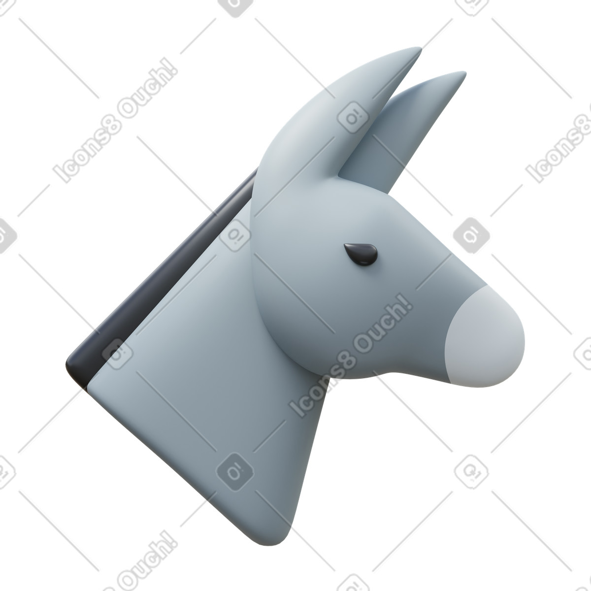 Ilustración Burro en estilo 3D Fluency a descargar en PNG y SVG