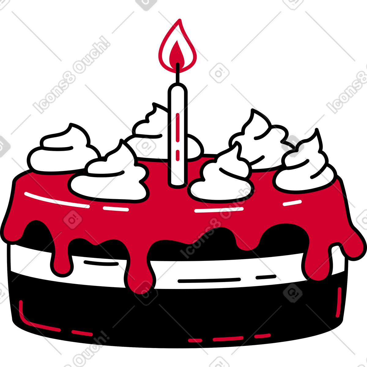 下载 Ruby 风格的 生日蛋糕 插画，支持 PNG、SVG 格式