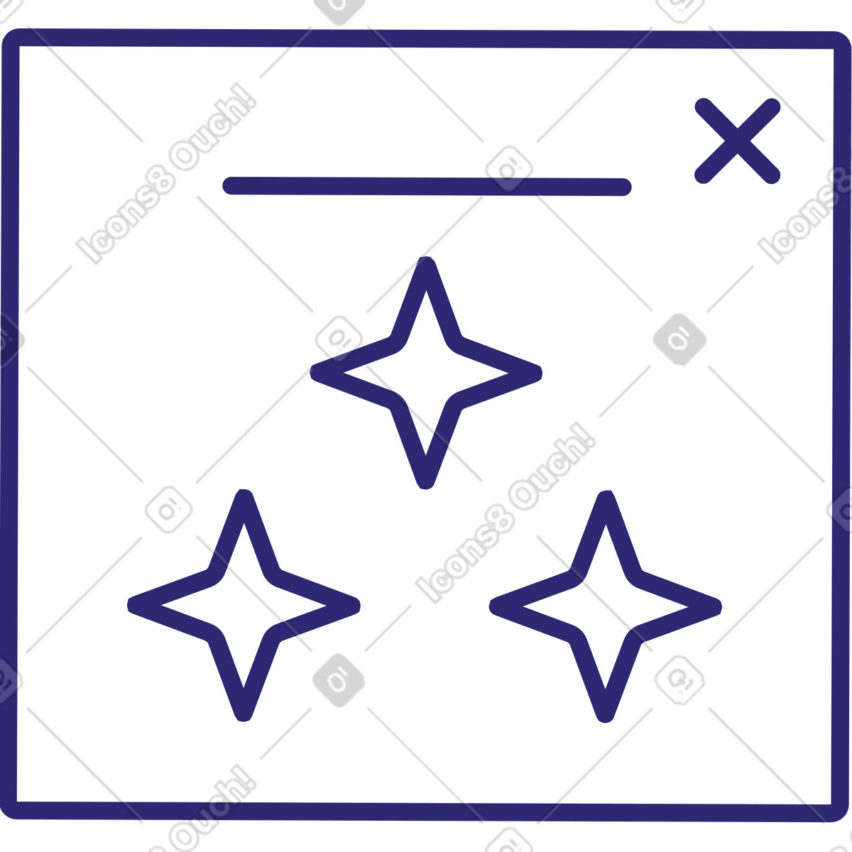 Window with stars illustration in Cut style download in PNG, SVG