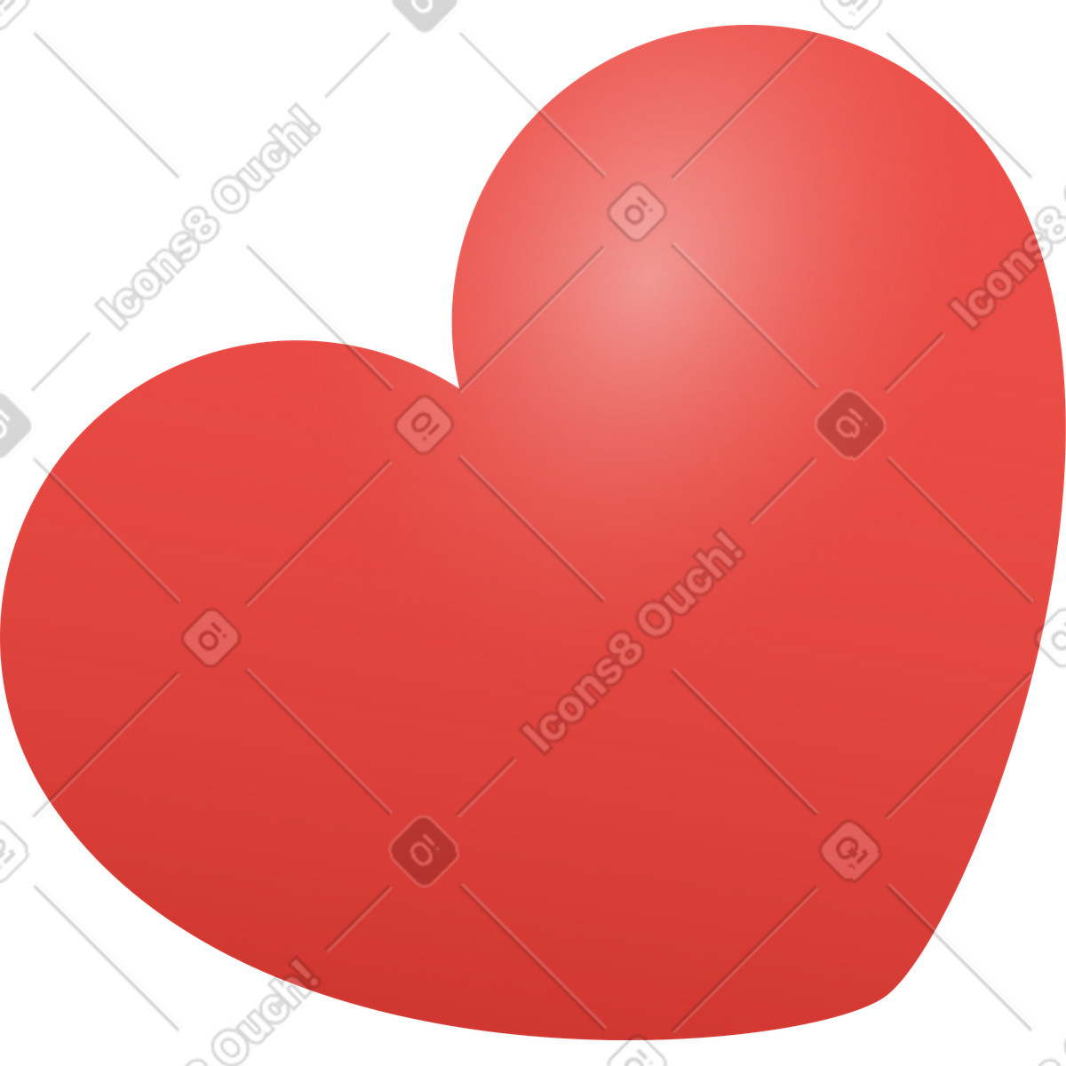 Cuore rosso illustrazione in stile Levels scarica in PNG, SVG