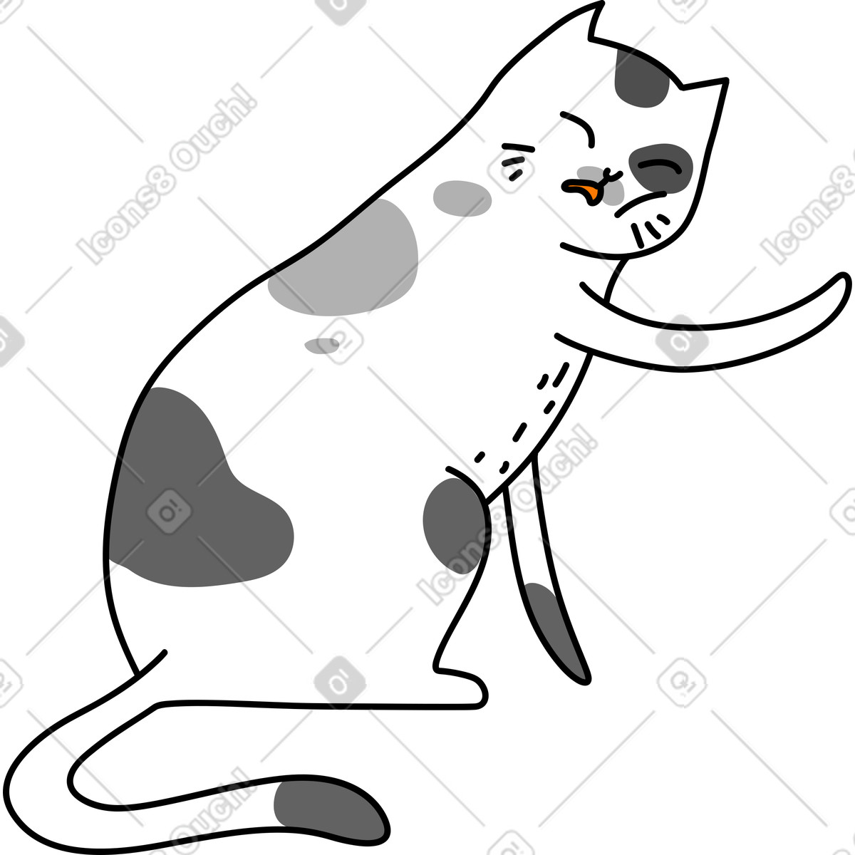 Illustration Chat assis dans le style Purr à télécharger aux formats PNG, SVG