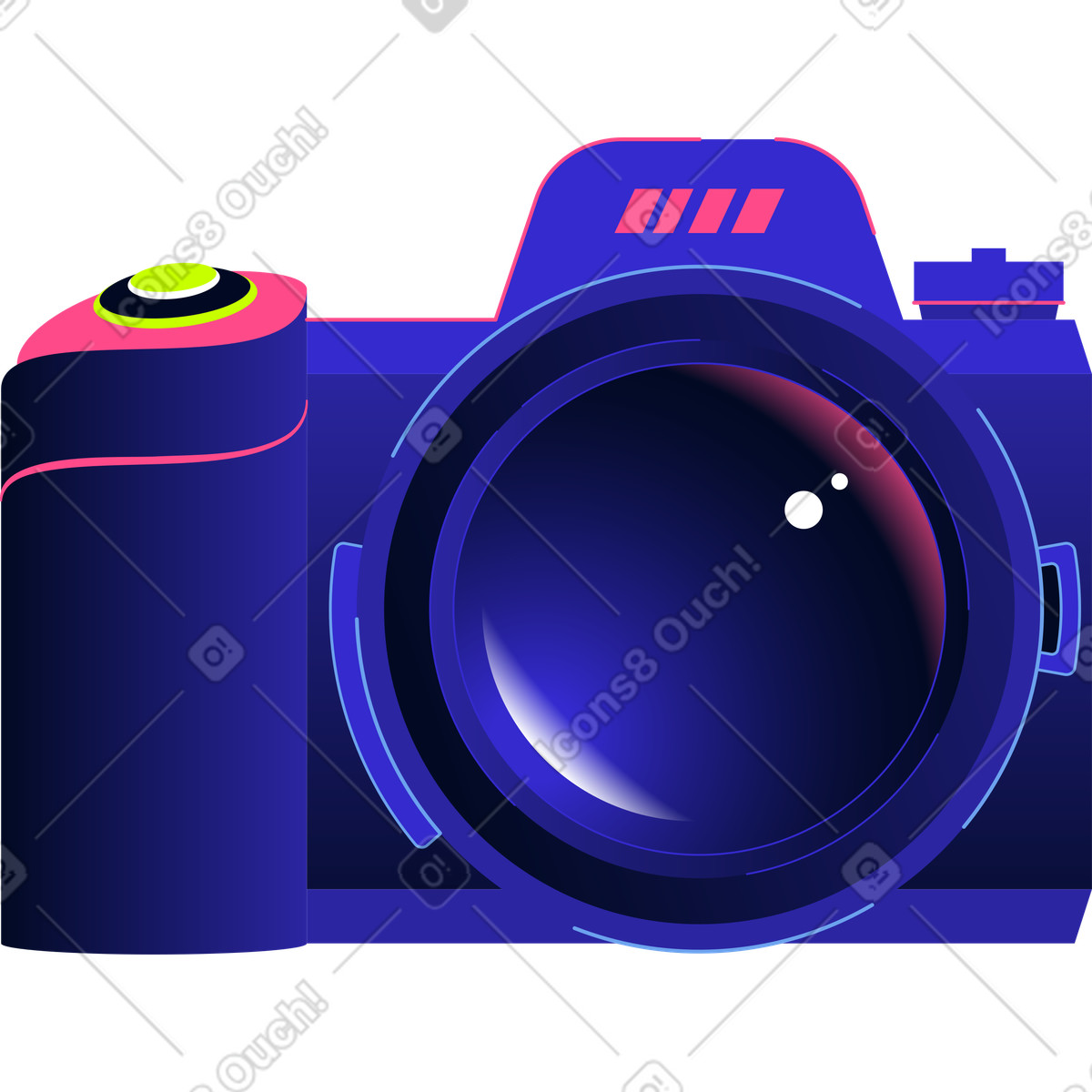 Reflex blue camera illustration in Space style download in PNG, SVG