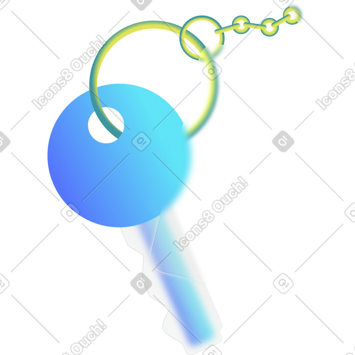 Schlüssel am ring-Illustration im Morphis-Stil als Download in PNG, SVG