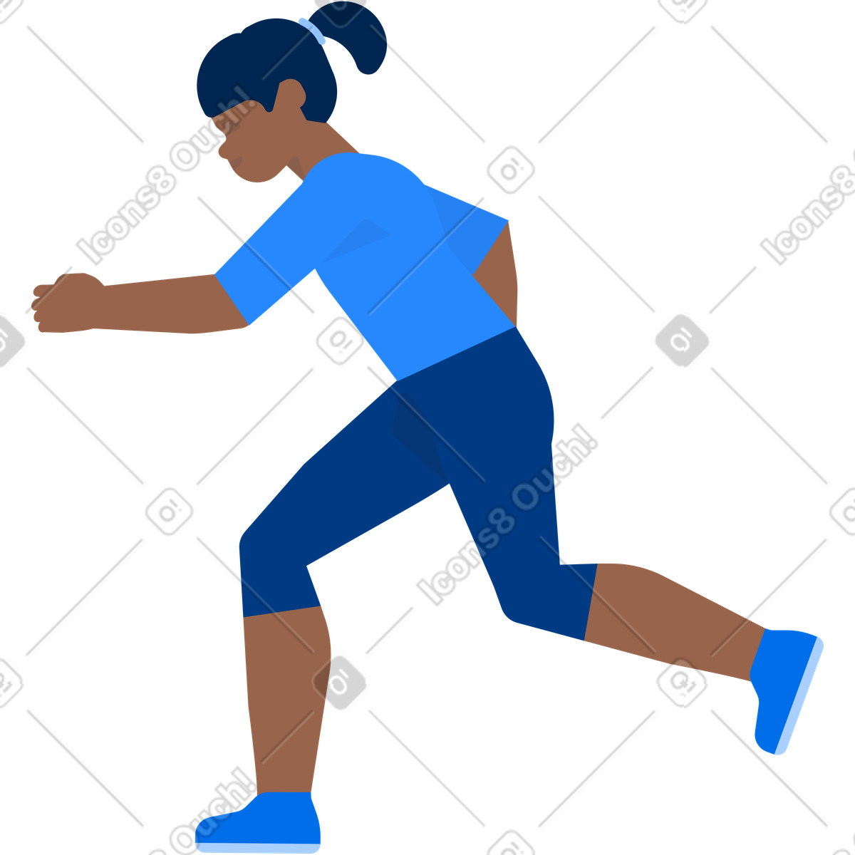 Ilustração de Girl runs and looks down em no estilo Urban para baixar em PNG, SVG